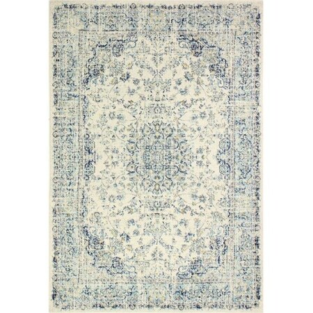 Bashian Bashian E110-IV-76X96-5446A Bashian Everek Collection Floral Transitional Polypropylene Machine Made Area Rug; Ivory - 7 ft. 6 in. x 9 ft. 6 in. E110-IV-76X96-5446A